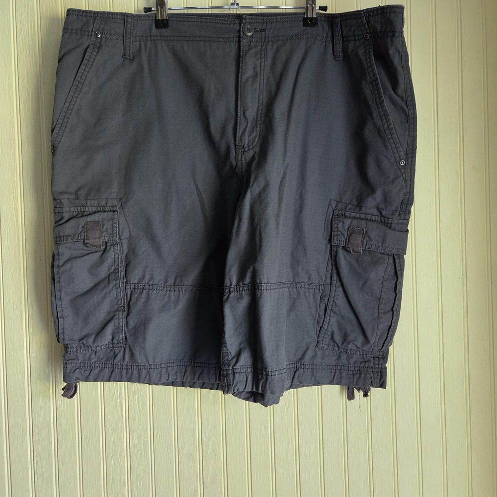 Op Cargo Shorts Mens 42 Gray Cotton Canvas Relaxed Fit Pockets Summer Casual